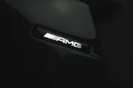 Left + right carbon fender flaps side by side