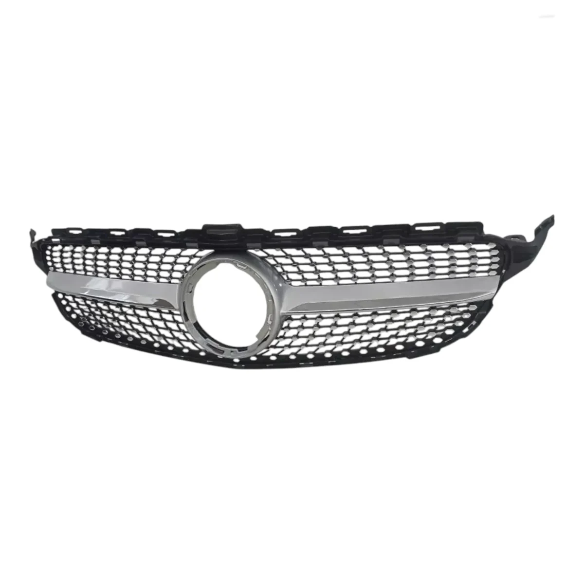 Silver diamond grille mesh – close-up detail