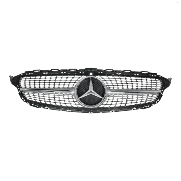Front radiator grille silver finish for Mercedes 2014–2018