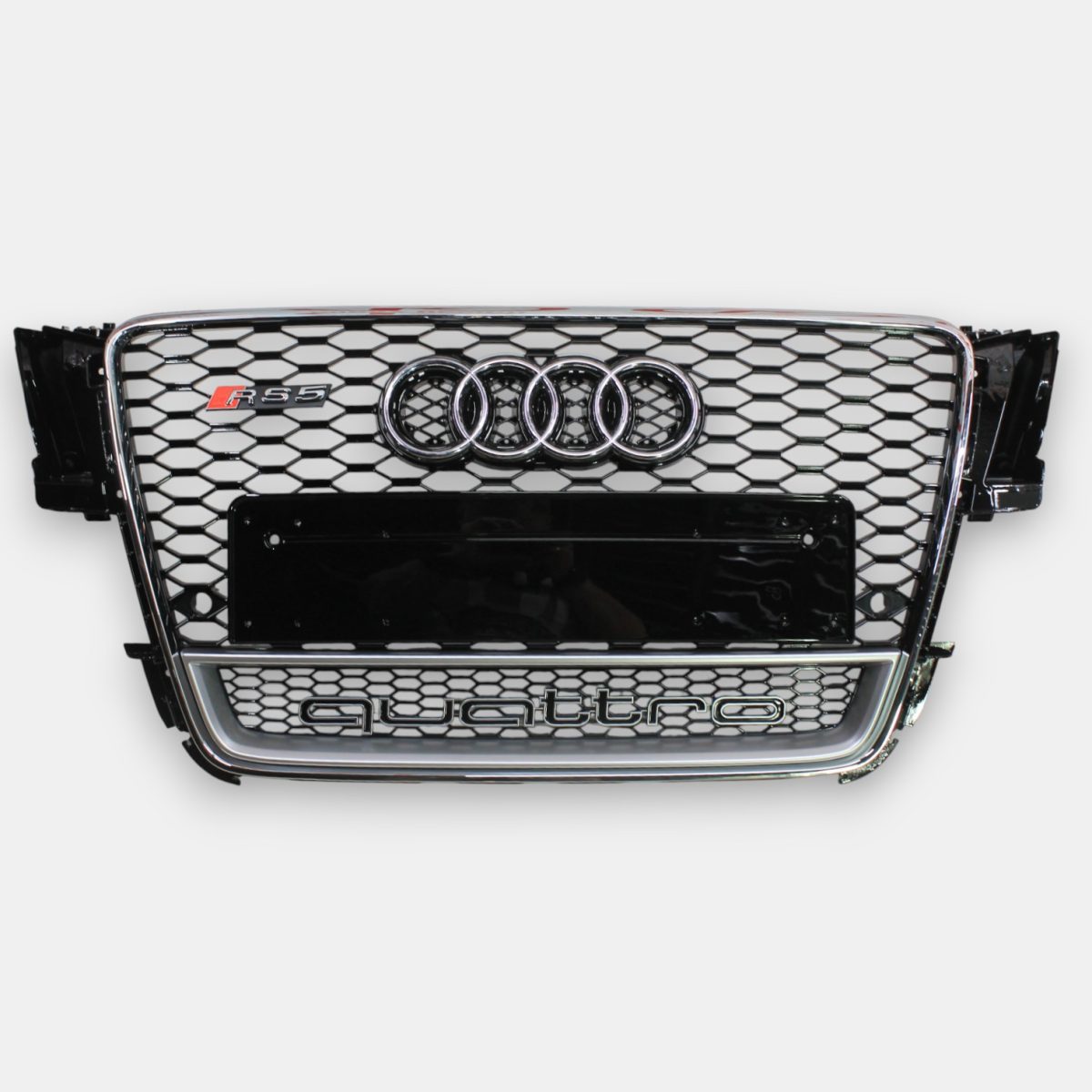 RS5 Chrome Frame QUATTRO Front Radiator Grille for Audi A5 2007–2011 (1) Kubay Design RS5 chrome grille Audi A5