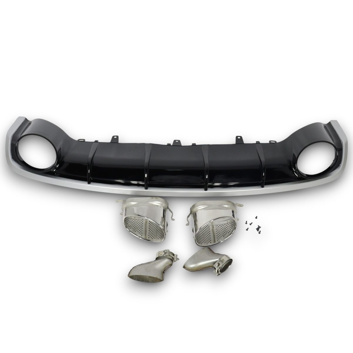 RS6 Rear Bumper Diffuser with Exhaust Tips for Audi A6 2014–2018 (6) RS6 rear diffuser Audi A6