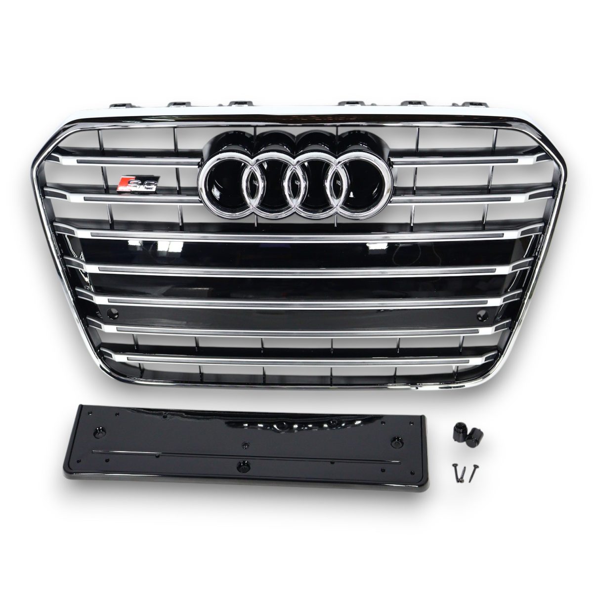 S6 Chrome Front Radiator Grille for Audi A6 2012–2015 No Night Vision (3) Kubay Design S6 chrome grille Audi A6