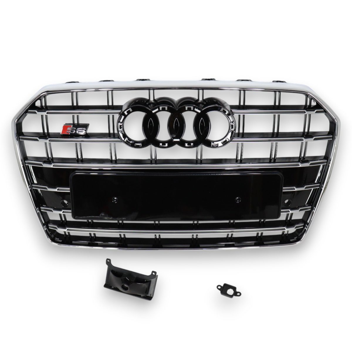 S6 Chrome Front Radiator Grille for Audi A6 2014–2018 (6) Audi A6 facelift chrome grille