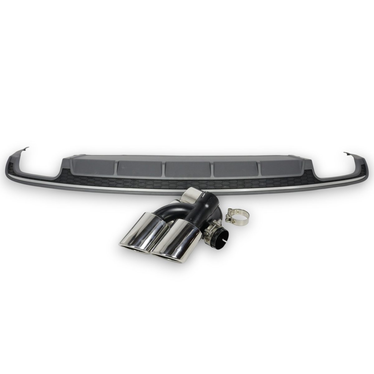 S6 Rear Bumper Diffuser with Exhaust Tips for Audi A6 2014–2018 (5) Audi A6 S style rear diffuser
