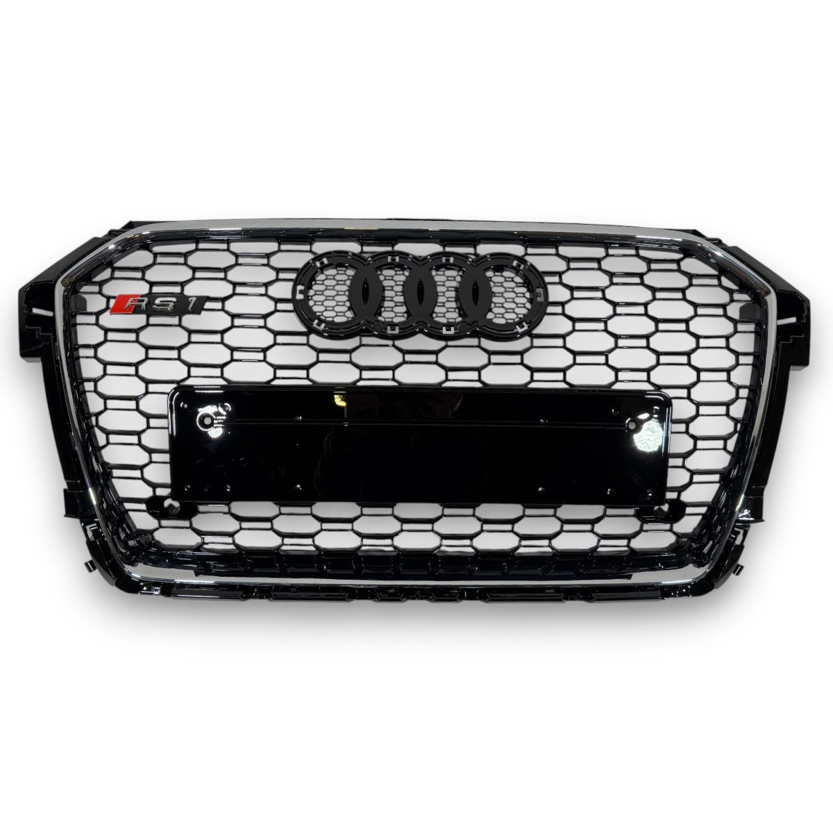 RS1 Chrome QUATTRO Front Radiator Grille for Audi A1 2015–2018 (3) Kubay Design Audi A1 front grille chrome