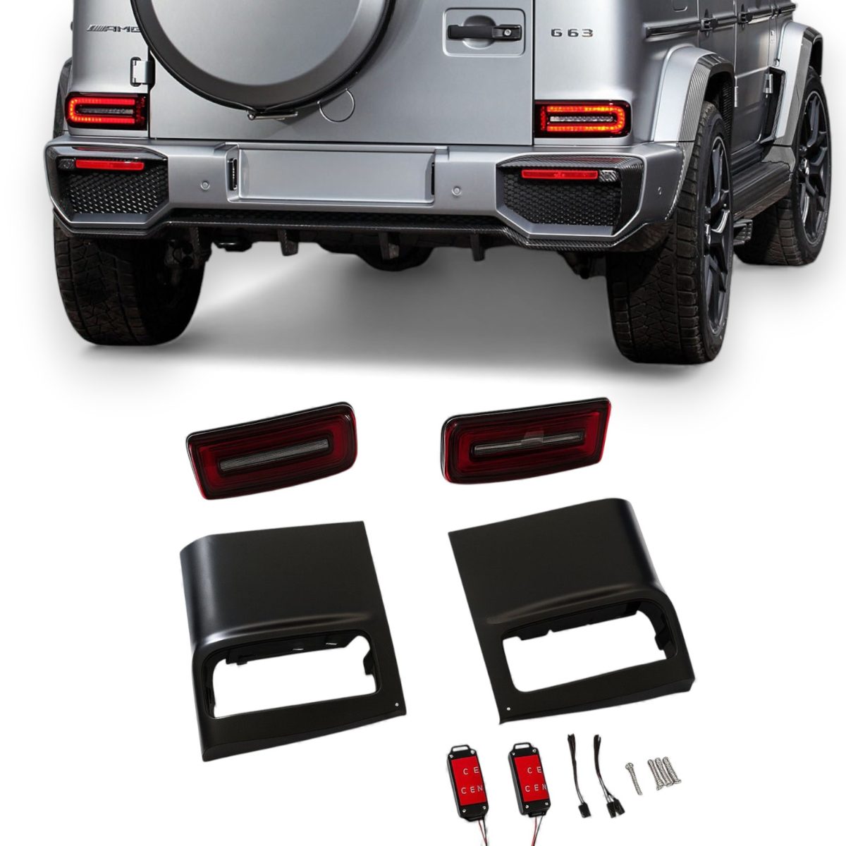 W463A Metal Tail Light Conversion Panels LED Tail Lights for Mercedes-Benz G-Class W463 (2) Kubay Design W463 rear light conversion kit