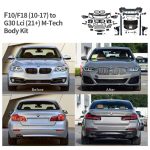 studio composite shot showing before and after front view alongside uninstalled G30 M-Tech conversion kit