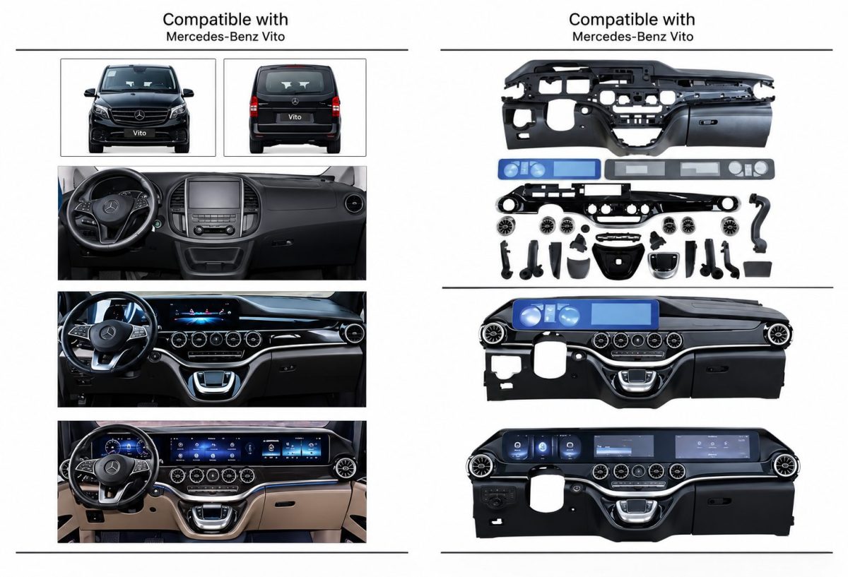 luxury dashboard Mercedes V-Class W447 interior view