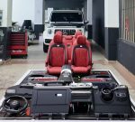 OEM-style Mercedes-Benz G-Class W463 to W465 interior conversion package with dashboard, seats, door panels, center console, and accessories.