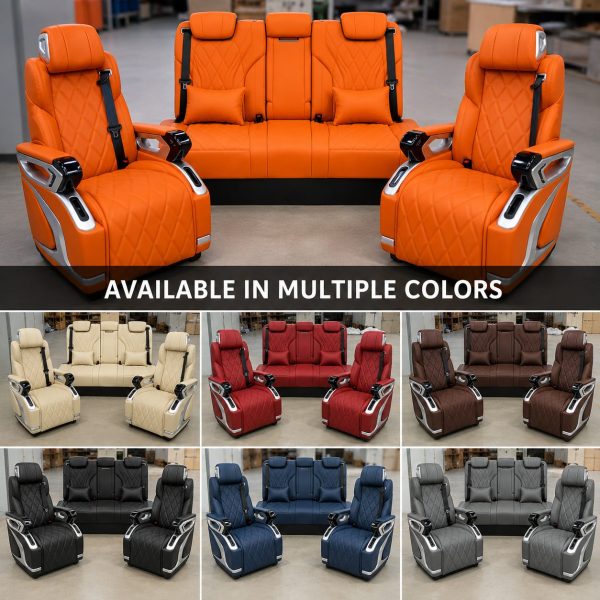 Mercedes-Benz V-Class W447 luxury interior conversion with captain chairs and rear sofa