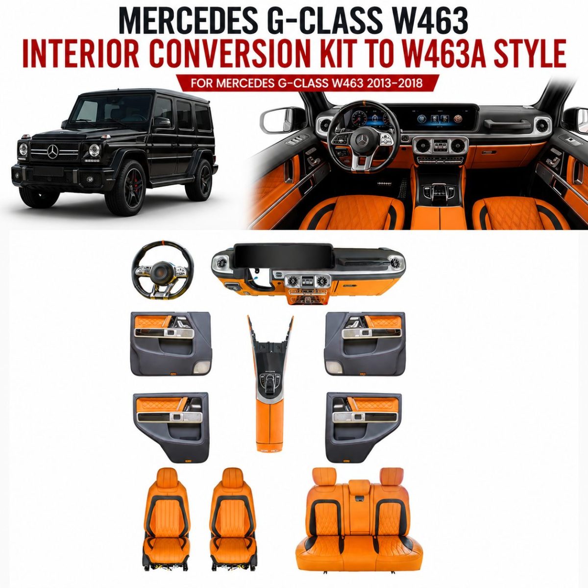 Mercedes G-Class W463 Interior Conversion Kit to W463A Style (1) Mercedes G Class W463 W463A Style Interior Conversion Kit