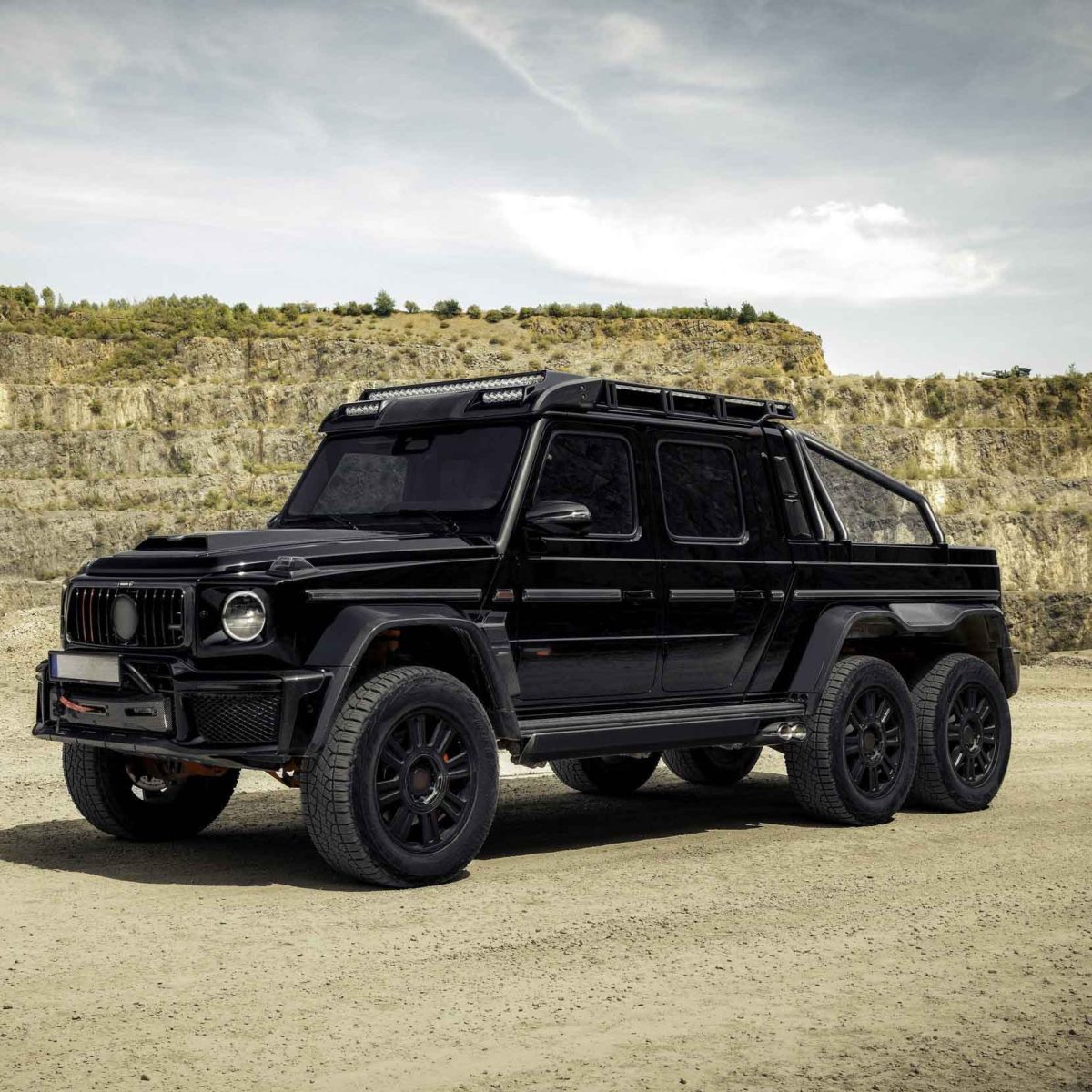W465 G-Class 6x6 build extended chassis rear view
