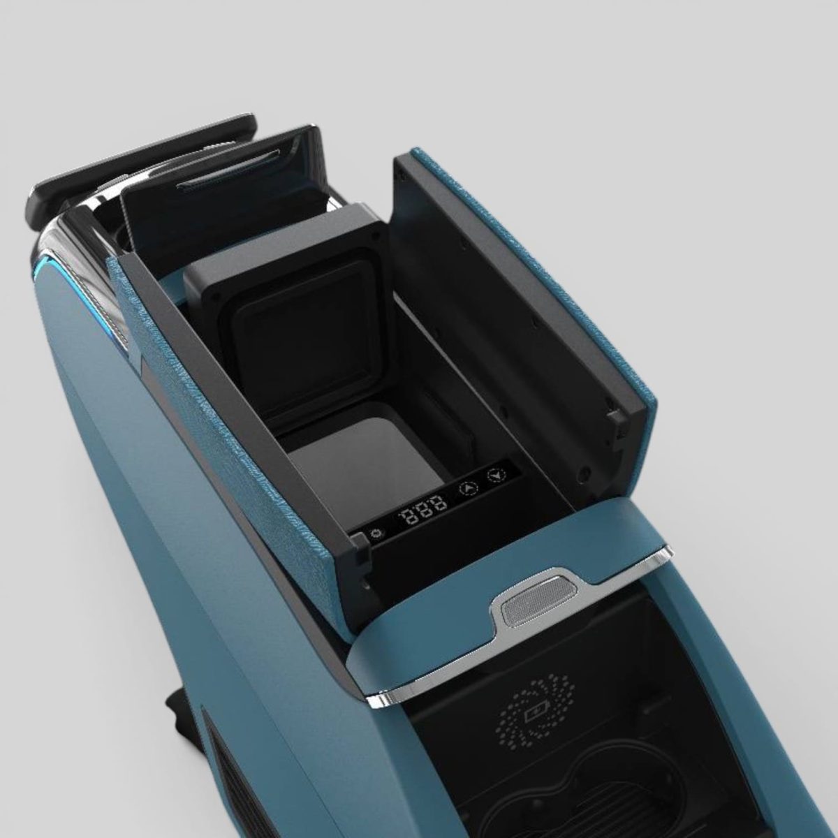 W447 futuristic center console with ambient LED lighting