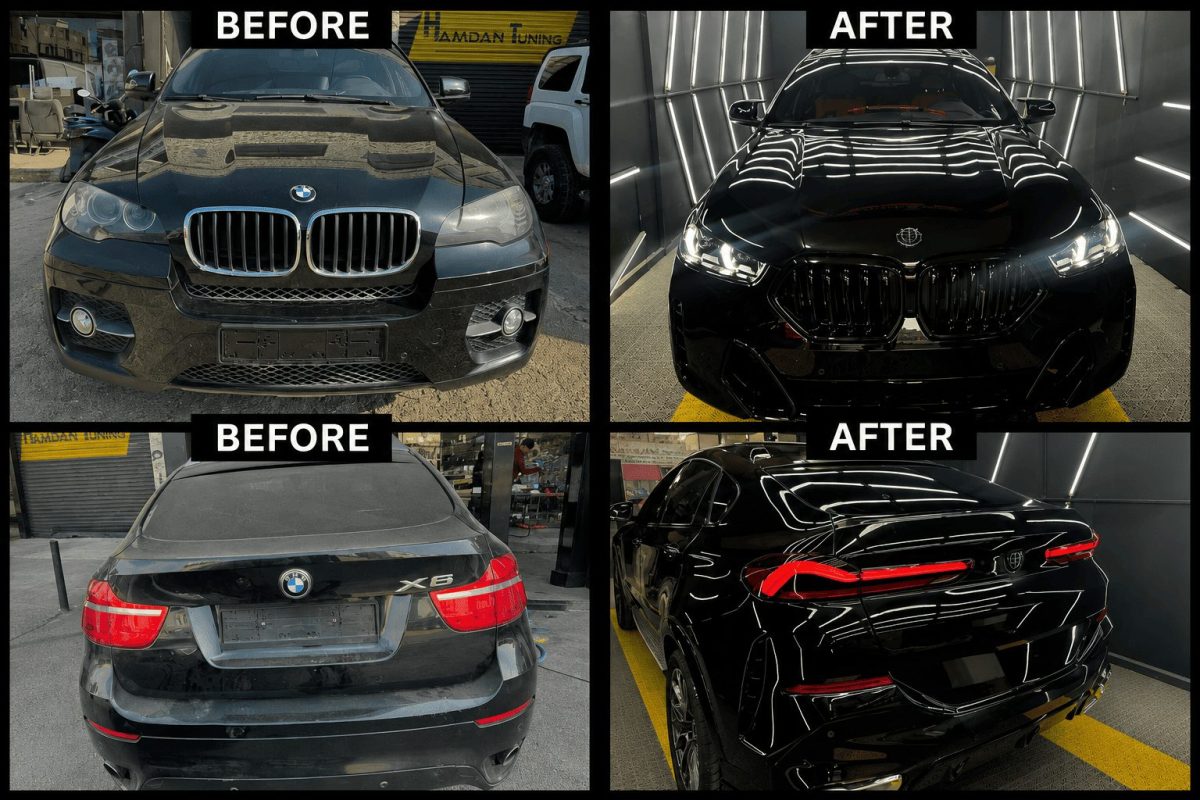 BMW X6 E71 Wide Body Kit Upgrade to X6M F96 LCI Featuring Hood, Rear Doors, Fenders and LED Headlights