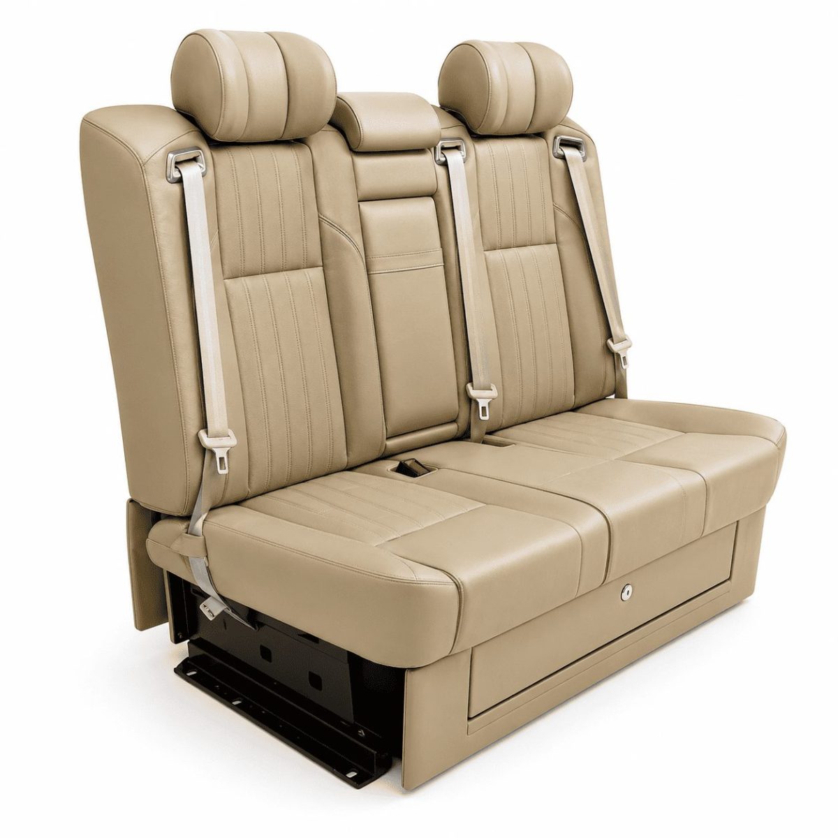 Beige Executive 2-Seater VIP Power Sofa Bed Bench for Mercedes Sprinter, Vito and V-Class