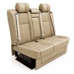 Beige Executive 2-Seater VIP Power Sofa Bed Bench for Mercedes Sprinter, Vito and V-Class