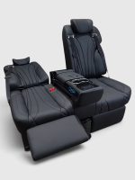 Black 2-Seater VIP Power Sofa Bed Bench for Mercedes Sprinter, Vito and V-Class