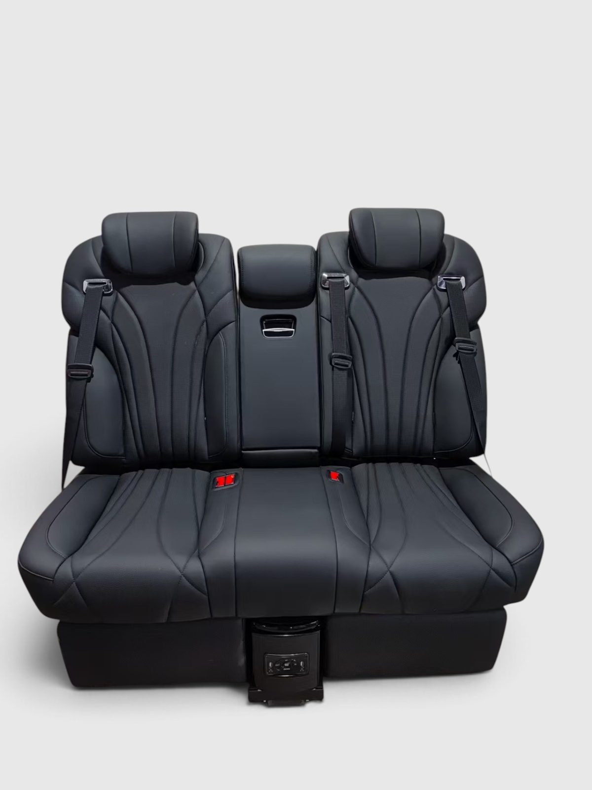 Black Executive Power Sofa Bed Bench for Mercedes-Benz Sprinter, Vito and V-Class Vans