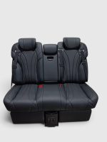 Black Executive Power Sofa Bed Bench for Mercedes-Benz Sprinter, Vito and V-Class Vans