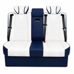Premium Blue 2-Seater Electric VIP Sofa Bed for Mercedes Sprinter, Vito and V-Class