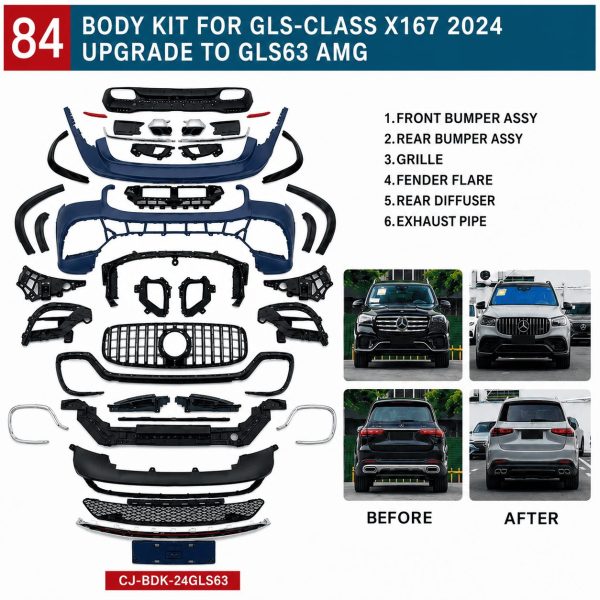 Mercedes GLS X167 2024 AMG Conversion Kit Including Front Bumper, Rear Bumper, Grille and Diffuser