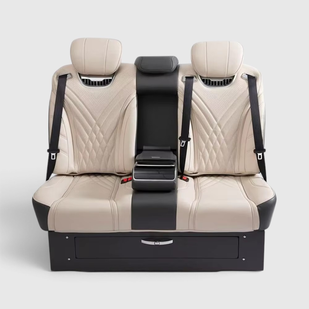 Luxury 2-Seater VIP Power Sofa Bed Bench for Mercedes Sprinter, Vito & V-Class (2) Luxury VIP Power Sofa Bed Bench for Mercedes-Benz Sprinter, Vito and V-Class Executive Conversion