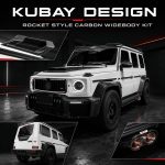 Carbon fiber front grille surround with illuminated Rocket emblem for Mercedes-Benz G-Class W465