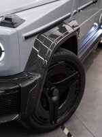 Carbon fiber widebody front fender extensions with integrated cooling vents for G-Class W465