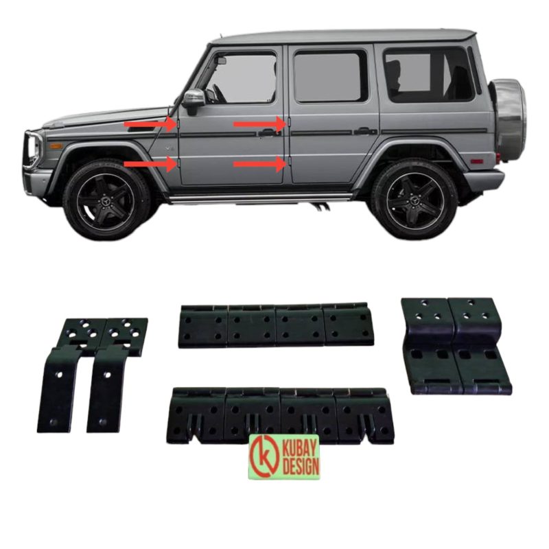 Mercedes G-Class W463 black door and hood hinges complete set