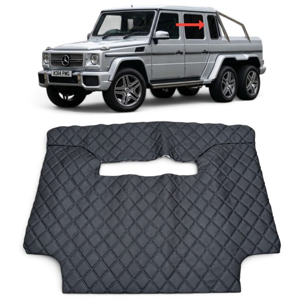 Custom black leather interior trim with diamond stitching for Mercedes G-Class 6×6.