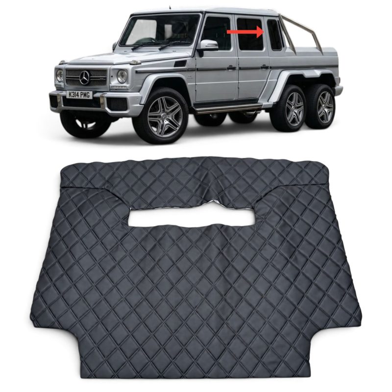Custom black leather interior trim with diamond stitching for Mercedes G-Class 6×6.