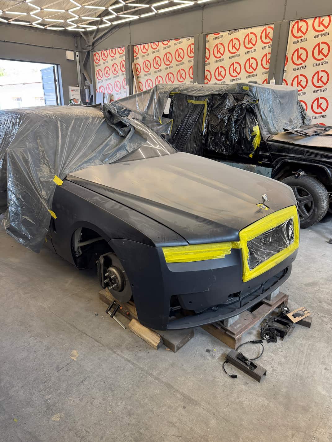 New front bumper and hood installation for Rolls-Royce Ghost 2026 restyling