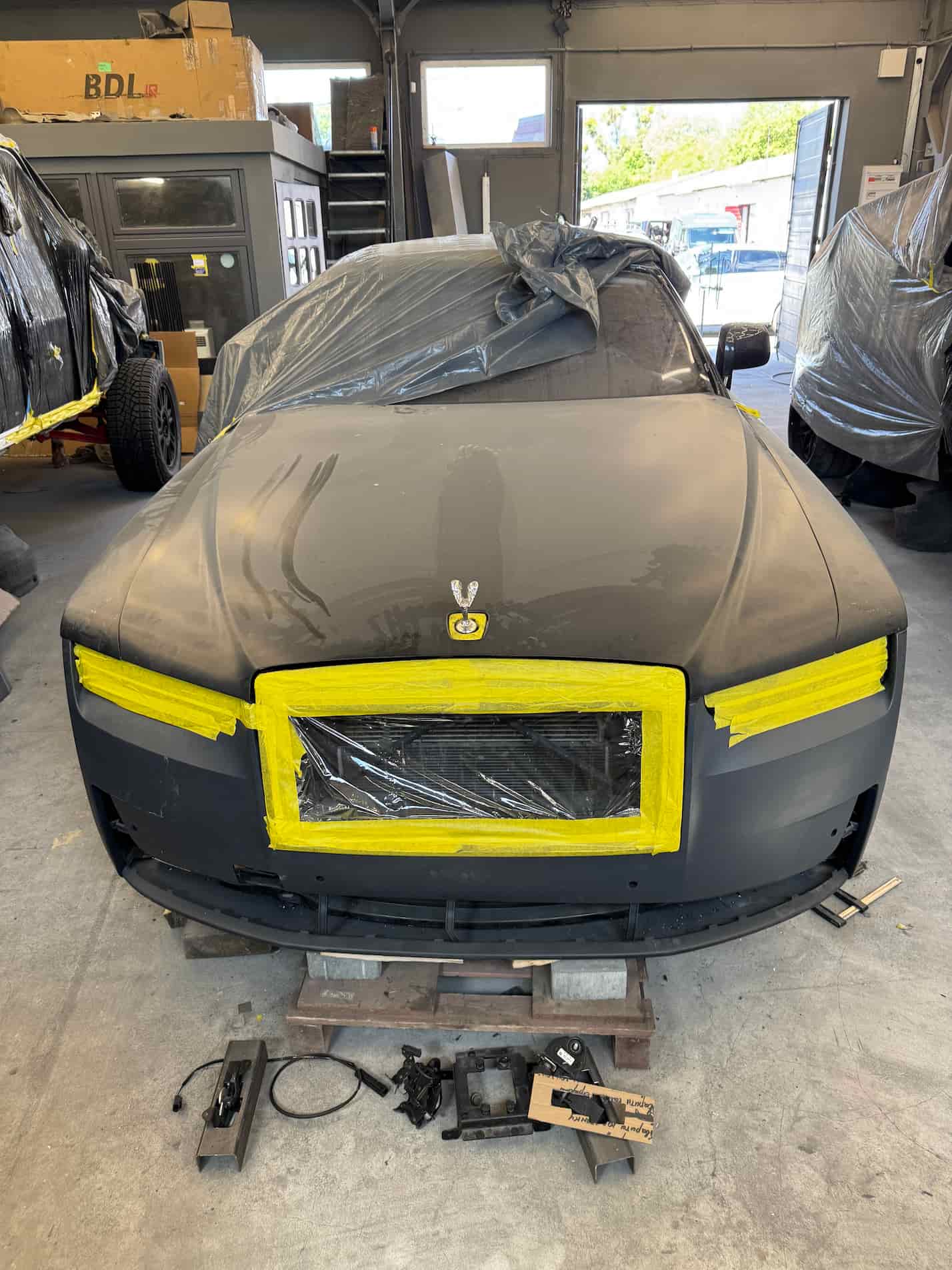 New front bumper and hood installation for Rolls-Royce Ghost 2026 restyling